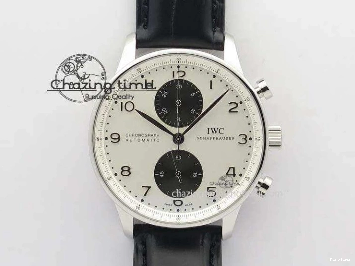MIROTIME 0715 UrbanStyle Portuguese IW371446 ZF 1:1 Best Edition SS White Dial Blue Markers On Blue Leather Strap  A79350 V 7270